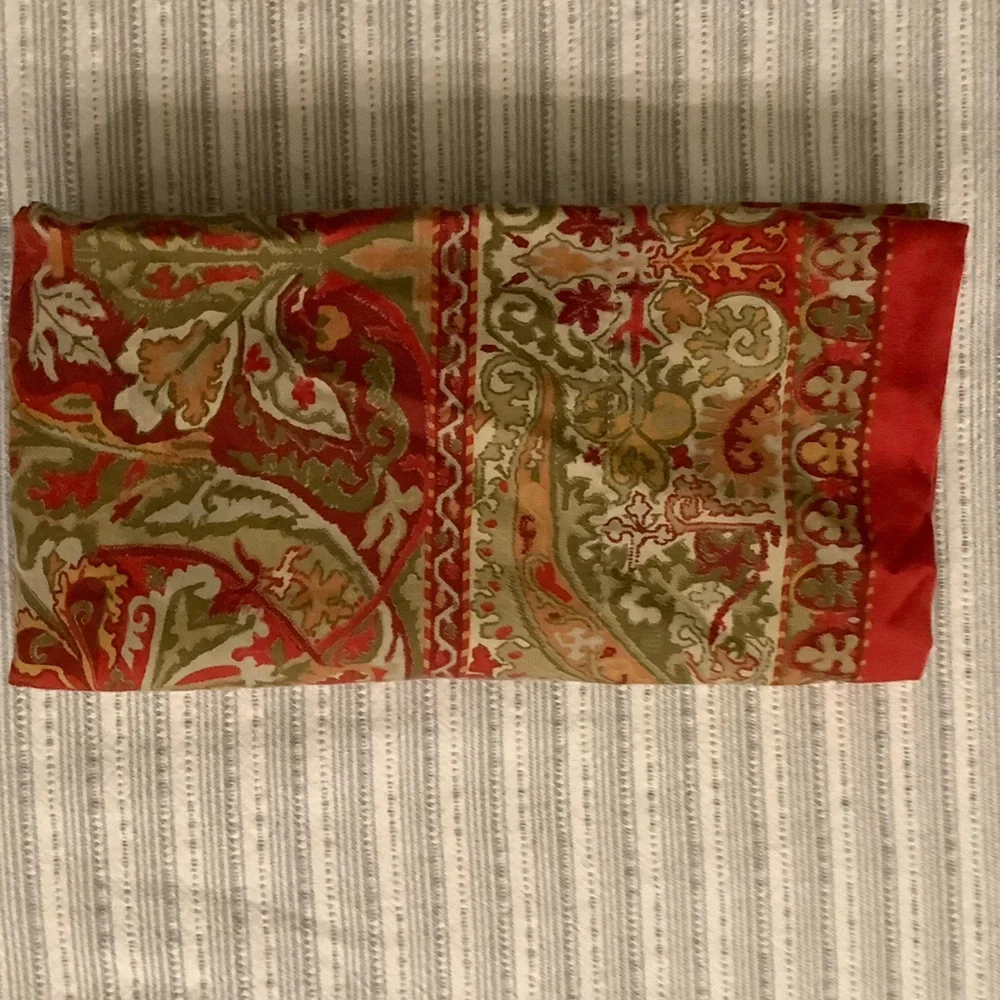 Ralph Lauren Blue Label Red and Olive Paisley Pillowcase